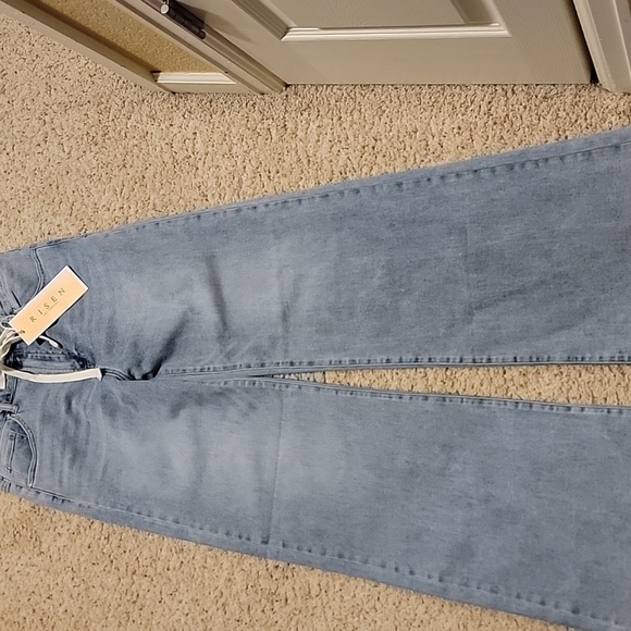 Women's Risen Tie Waist Jeans - Picture 2 of 8